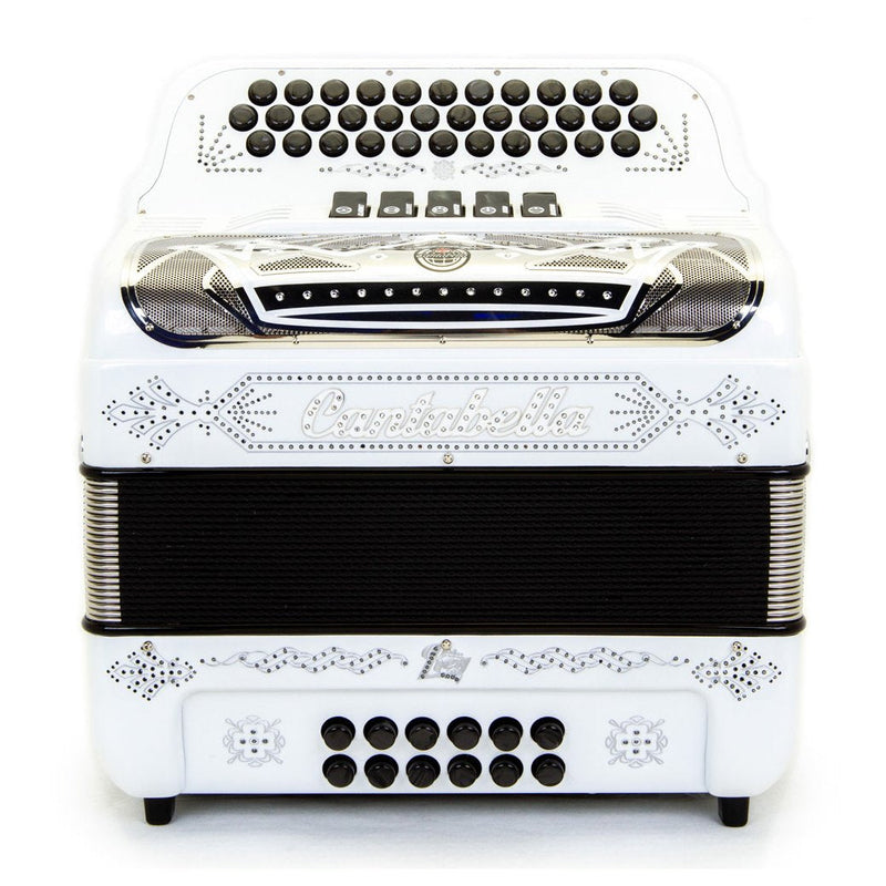 Cantabella Rey II FBE 5 Switches White-accordion-Cantabella- Hermes Music