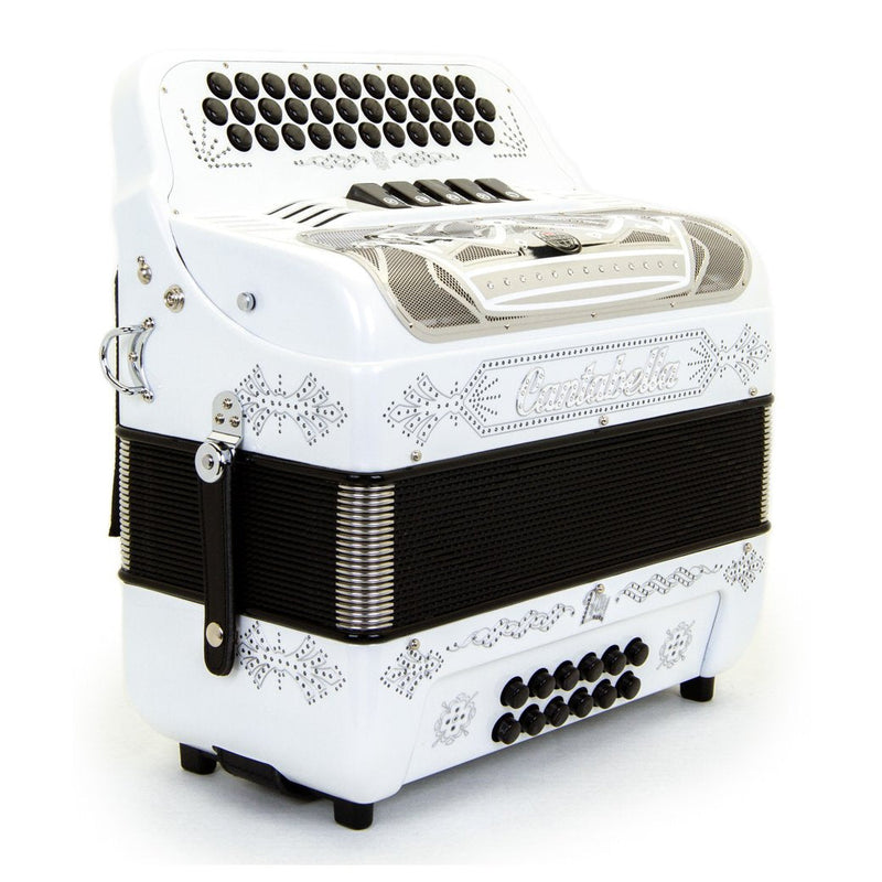 Cantabella Rey II FBE 5 Switches White-accordion-Cantabella- Hermes Music