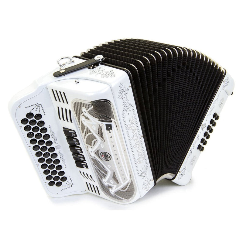 Cantabella Rey II FBE 5 Switches White-accordion-Cantabella- Hermes Music