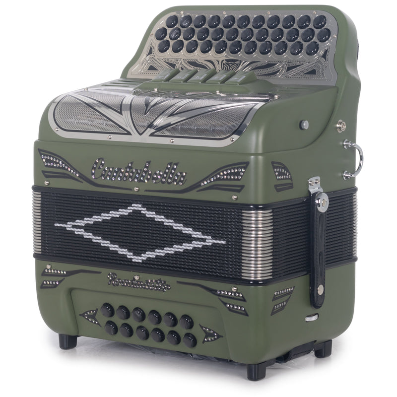 Cantabella Roadmaster Accordion Ultra Compact 5 Switch EAD Matte Olive Green-Accordions & Concertinas-Cantabella- Hermes Music