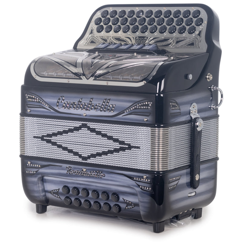 Cantabella Roadmaster Accordion Ultra Compact FBE 5 Switch Black with Gray-Accordions & Concertinas-Cantabella- Hermes Music