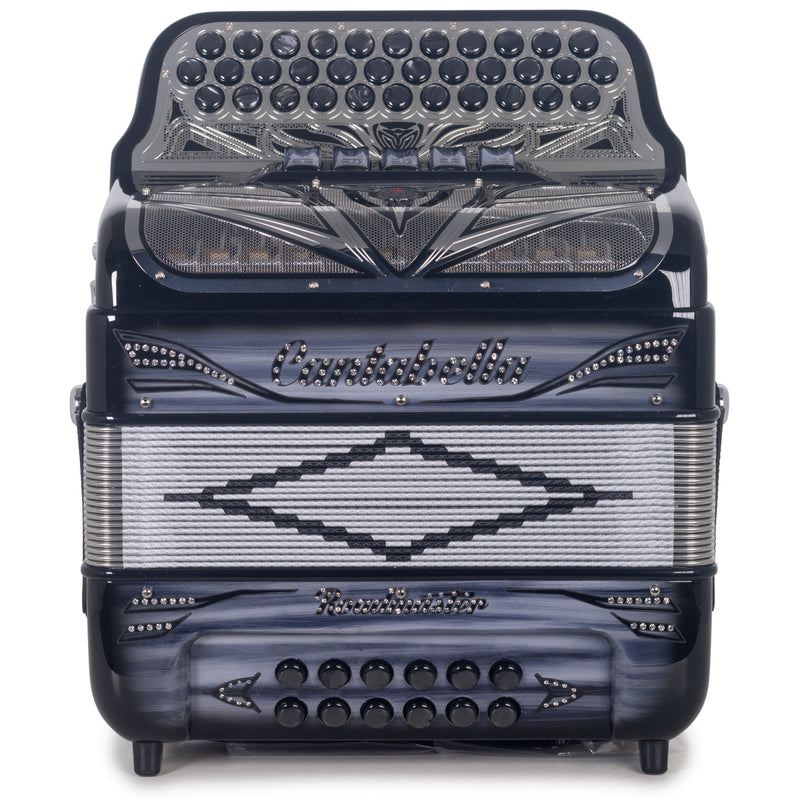 Cantabella Roadmaster Accordion Ultra Compact FBE 5 Switch Black with Gray-Accordions & Concertinas-Cantabella- Hermes Music