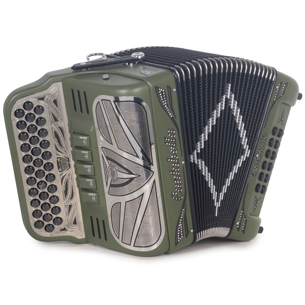 Cantabella Roadmaster Accordion Ultra Compact FBE 5 Switch Matte Green-Accordions & Concertinas-Cantabella- Hermes Music