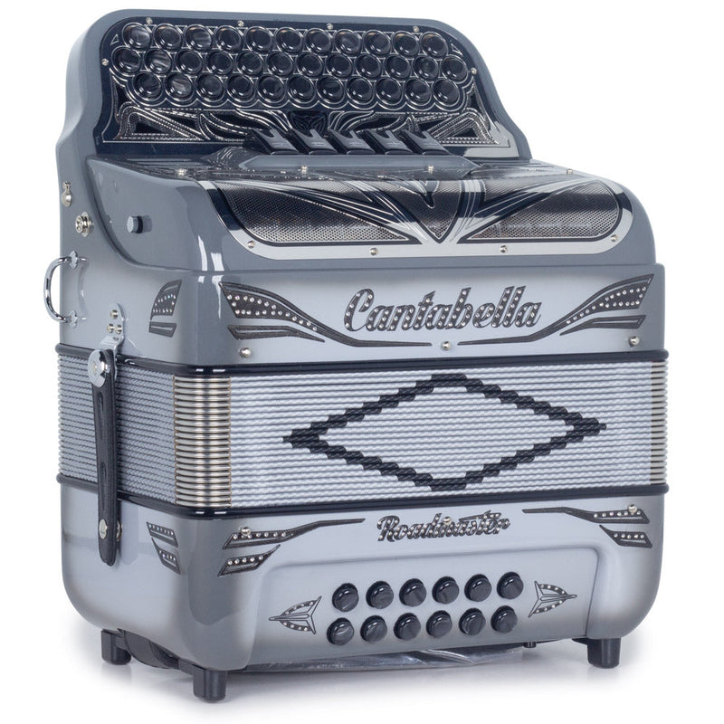 Cantabella Roadmaster Ultra Compact Accordion 5 Switch EAD Gray with Black Designs-accordion-Cantabella- Hermes Music