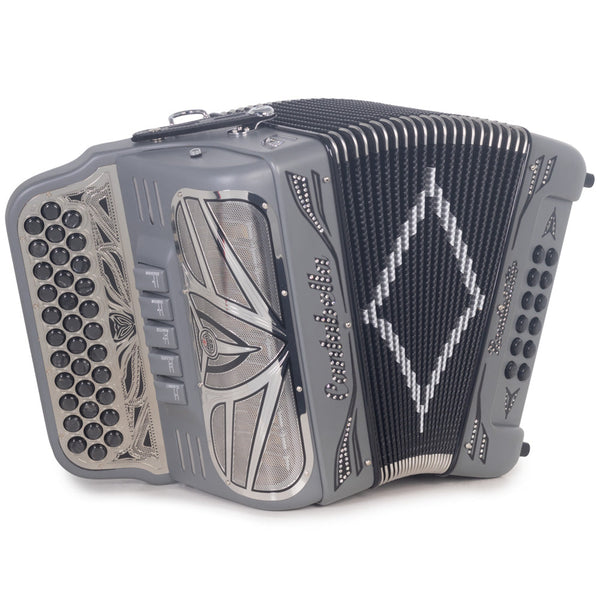 Cantabella Roadmaster Ultra Compact Accordion 5 Switch EAD Matte Gray with Black-Accordions & Concertinas-Cantabella- Hermes Music