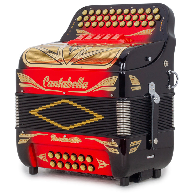 Cantabella Roadmaster Ultra Compact Accordion 5 Switch FBE Red with Black-accordion-Cantabella- Hermes Music