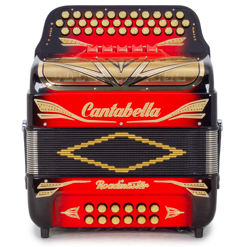 Cantabella Roadmaster Ultra Compact Accordion 5 Switch FBE Red with Black-accordion-Cantabella- Hermes Music