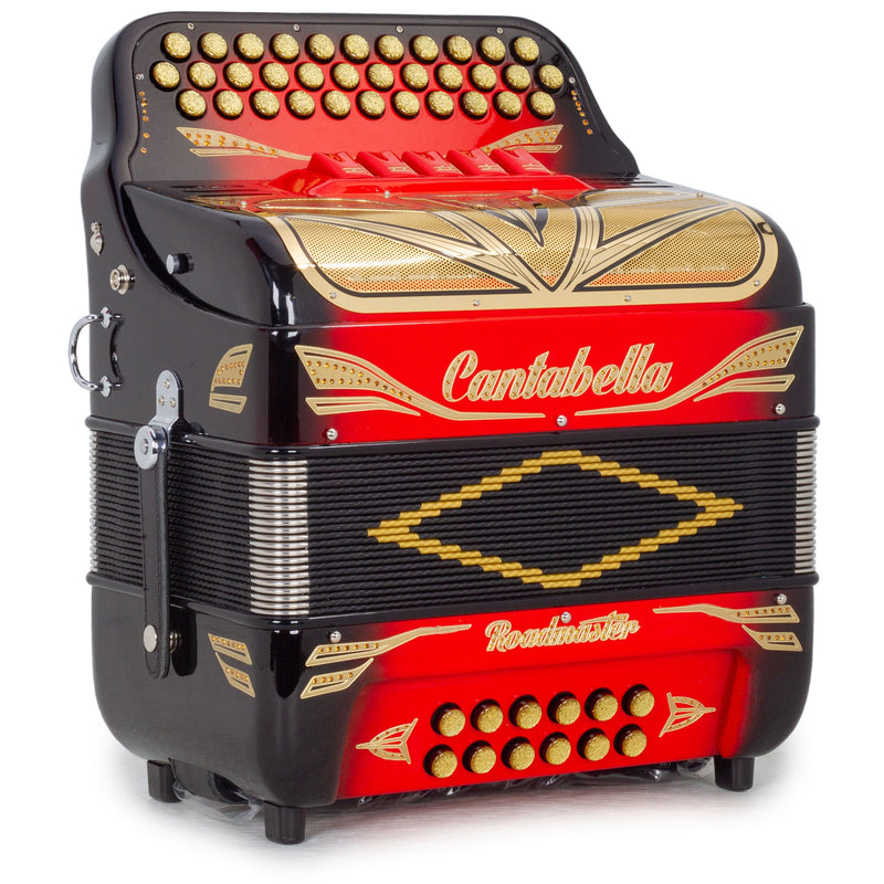 Cantabella Roadmaster Ultra Compact Accordion 5 Switch FBE Red with Black-accordion-Cantabella- Hermes Music