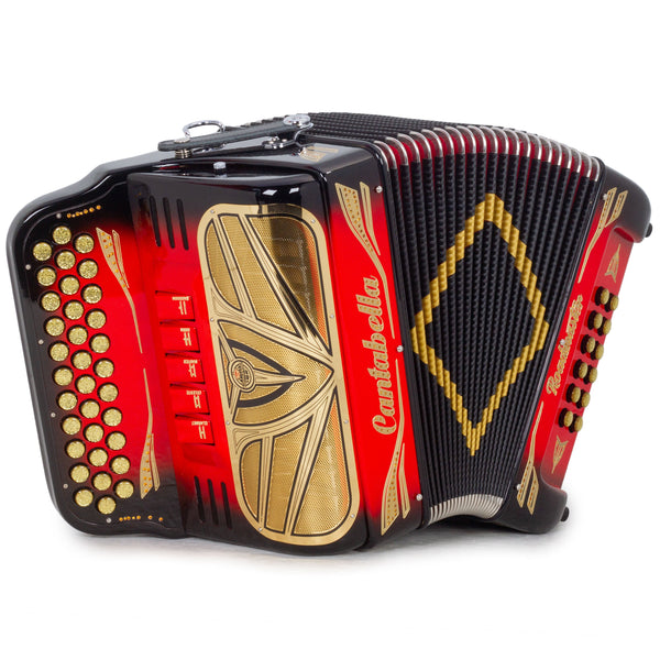 Cantabella Roadmaster Ultra Compact Accordion 5 Switch FBE Red with Black-accordion-Cantabella- Hermes Music