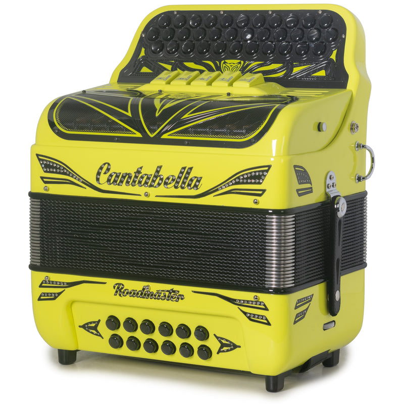 Cantabella Roadmaster Ultra Compact Accordion 5 Switch FBE Yellow with Black-Accordions & Concertinas-Cantabella- Hermes Music