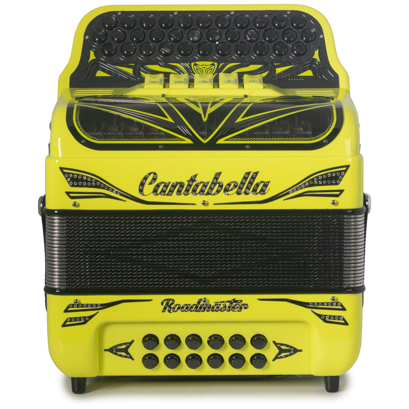 Cantabella Roadmaster Ultra Compact Accordion 5 Switch FBE Yellow with Black-Accordions & Concertinas-Cantabella- Hermes Music