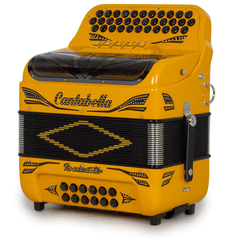 Cantabella Roadmaster Ultra Compact Accordion 5 Switch GCF Dark Yellow with Black-accordion-Cantabella- Hermes Music