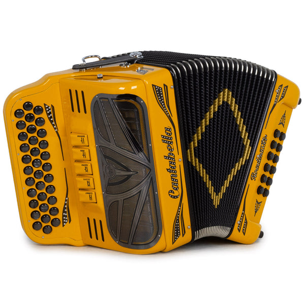 Cantabella Roadmaster Ultra Compact Accordion 5 Switch GCF Dark Yellow with Black-accordion-Cantabella- Hermes Music