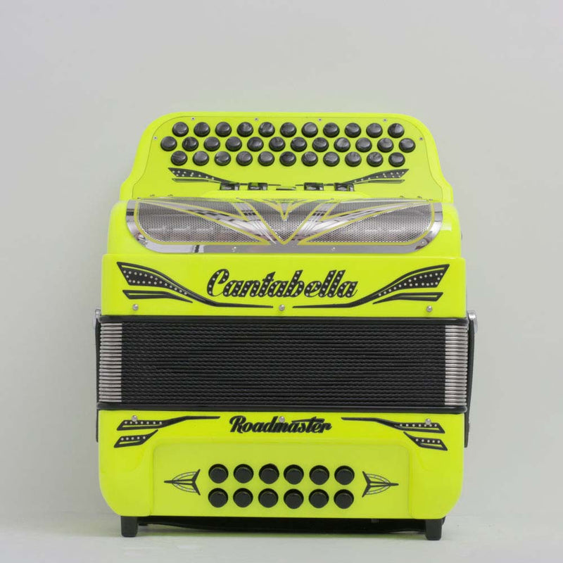 Cantabella Roadmaster Ultra Compact Accordion 5 Switches EAD Fluorescent Yellow-accordion-Cantabella- Hermes Music