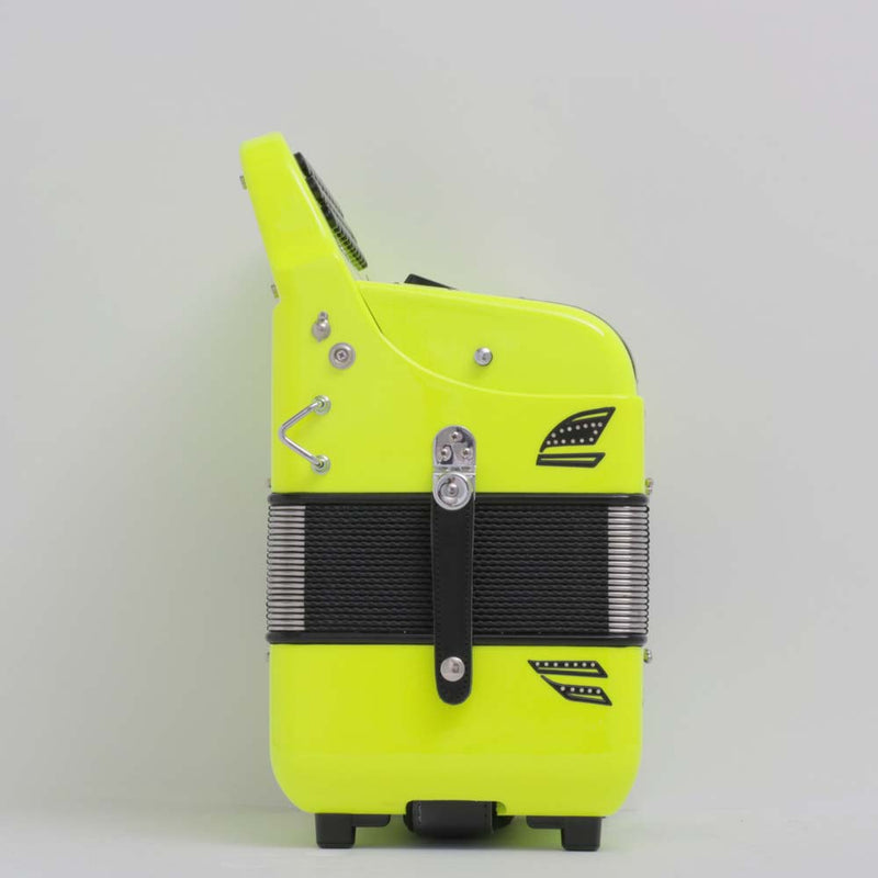 Cantabella Roadmaster Ultra Compact Accordion 5 Switches EAD Fluorescent Yellow-accordion-Cantabella- Hermes Music