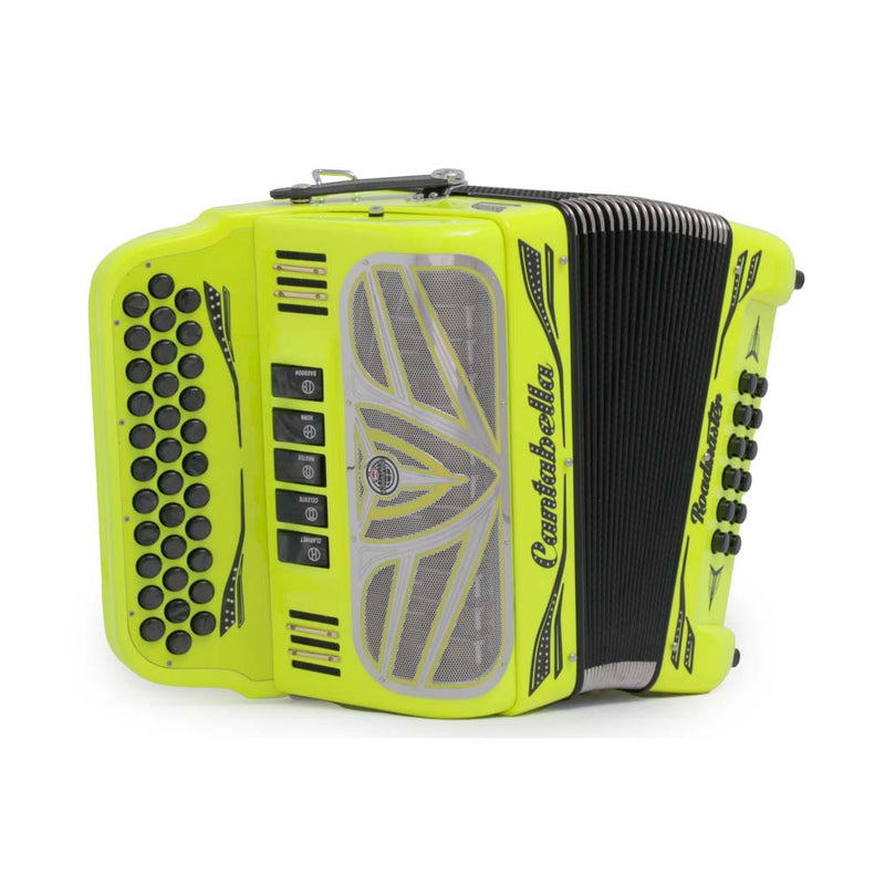 Cantabella Roadmaster Ultra Compact Accordion 5 Switches EAD Fluorescent Yellow-accordion-Cantabella- Hermes Music