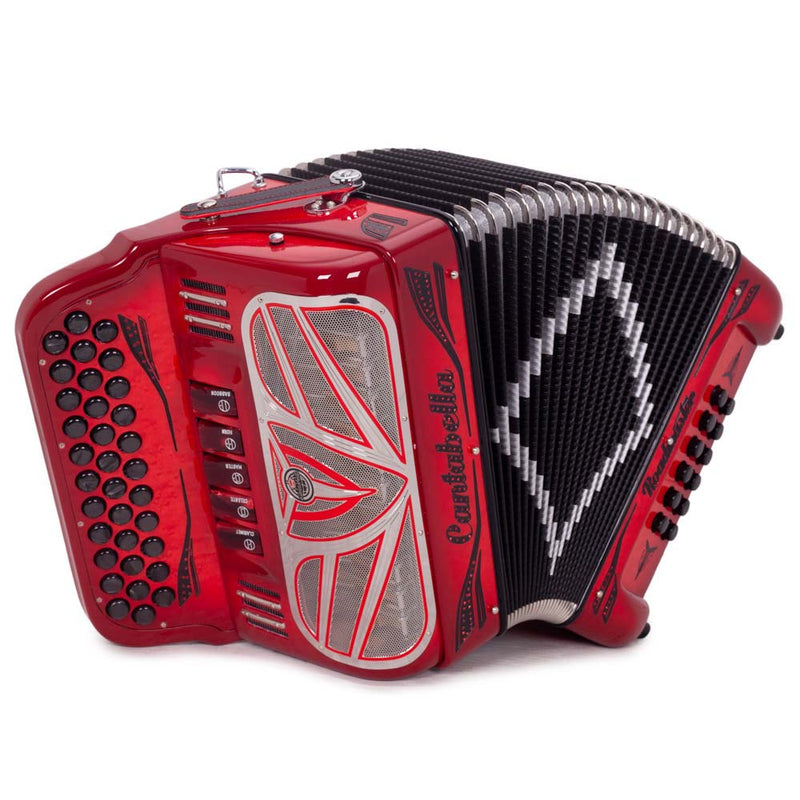 Cantabella Roadmaster Ultra Compact Accordion 5 Switches GCF Red-accordion-Cantabella- Hermes Music