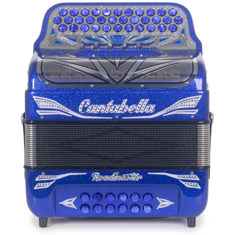 Cantabella Roadmaster Ultra Compact GCF 5 Switch Royal Blue with Glitter-Accordions & Concertinas-Cantabella- Hermes Music