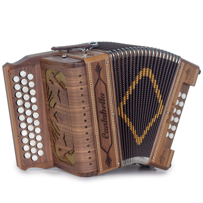 Cantabella Rustica II Accordion No Switch EAD Wood with Gold Grill-accordion-Cantabella- Hermes Music