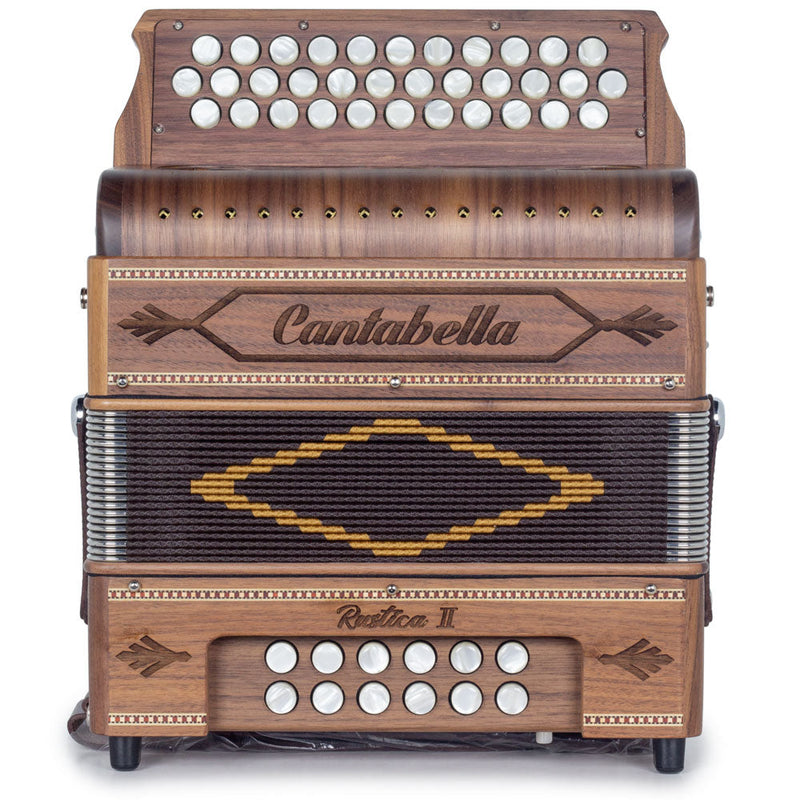 Cantabella Rustica II Accordion No Switch EAD Wood with Yellow Grill-accordion-Cantabella- Hermes Music