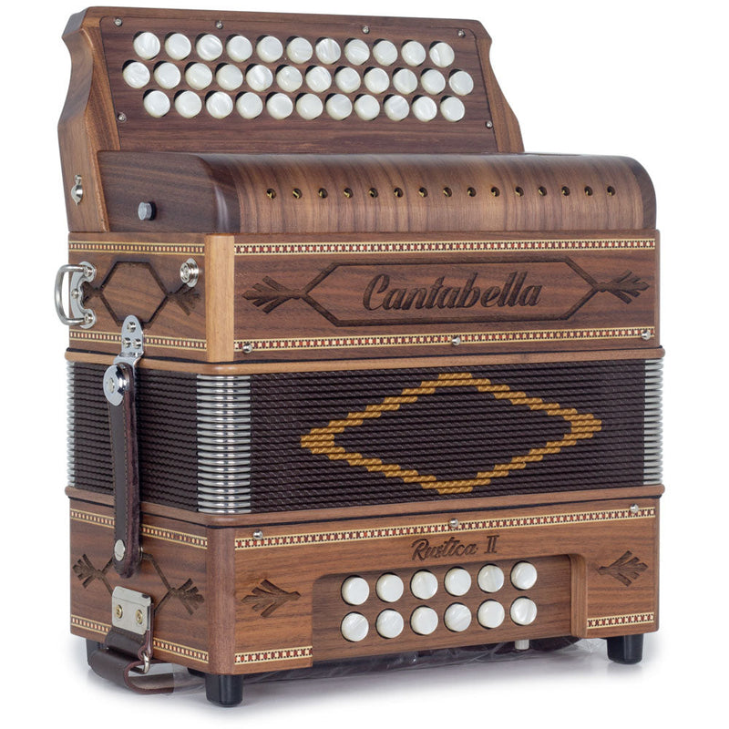 Cantabella Rustica II Accordion No Switch EAD Wood with Yellow Grill-accordion-Cantabella- Hermes Music