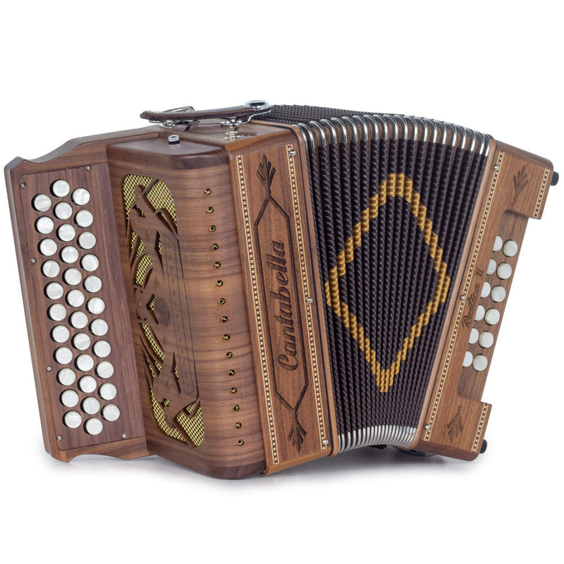 Cantabella Rustica II Accordion No Switch EAD Wood with Yellow Grill-accordion-Cantabella- Hermes Music