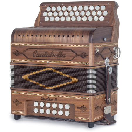 Cantabella Rustica II Accordion No Switch FBE Wood with Black Grill-accordion-Cantabella- Hermes Music