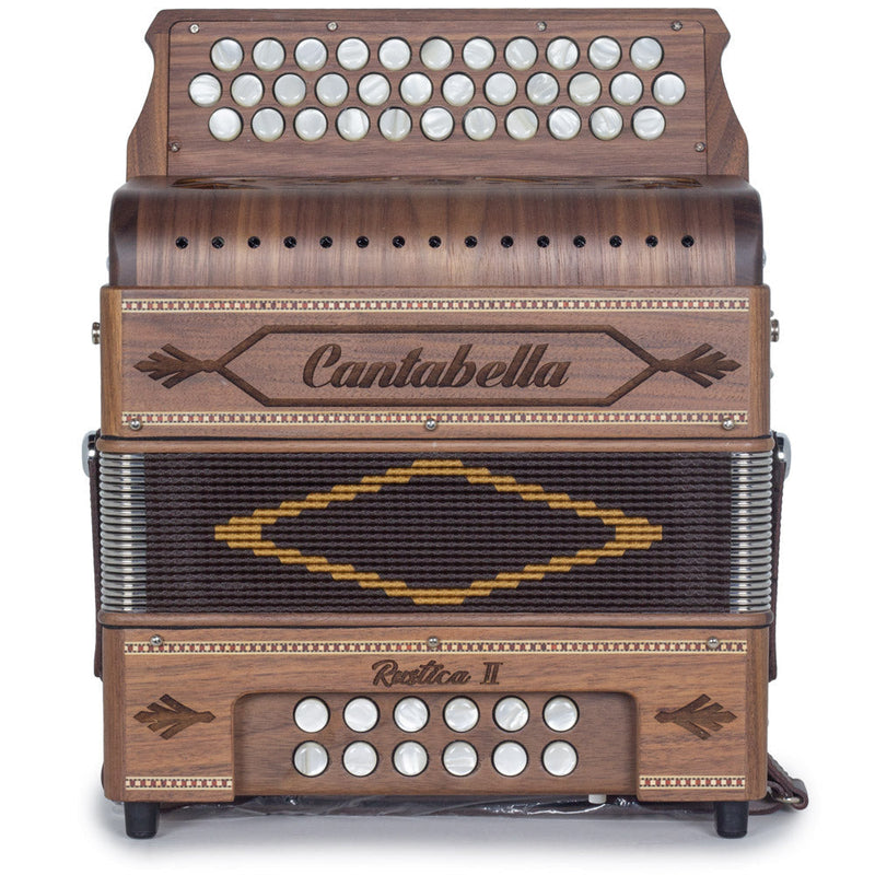 Cantabella Rustica II Accordion No Switch FBE Wood with Black Grill-accordion-Cantabella- Hermes Music