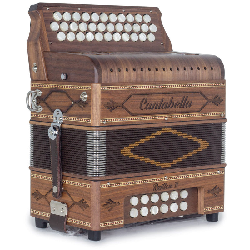 Cantabella Rustica II Accordion No Switch FBE Wood with Black Grill-accordion-Cantabella- Hermes Music