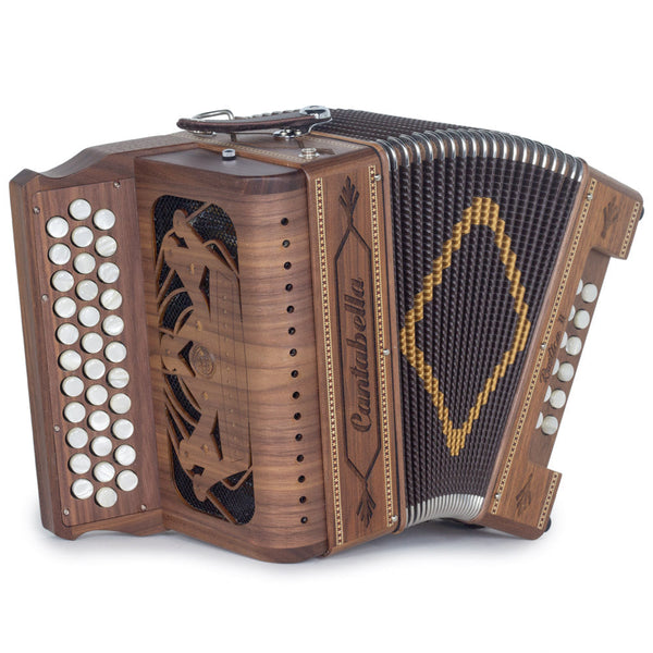 Cantabella Rustica II Accordion No Switch FBE Wood with Black Grill-accordion-Cantabella- Hermes Music