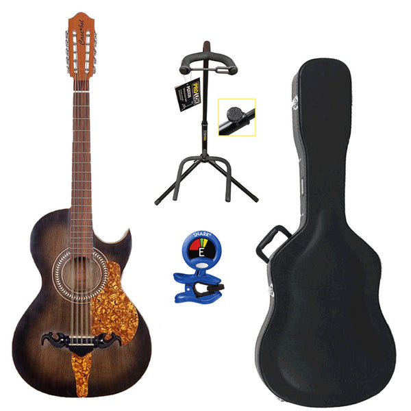 Cascabel Bajo Quinto Brown Cedar Wood Walnut Mica Gold Turtle with Accessories-bajo quinto-Cascabel- Hermes Music