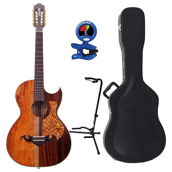 Cascabel Bajo Quinto Cedar Wood with Celluloid Mica with Hard Case, Stand and Tuner-bajo quinto-Cascabel- Hermes Music