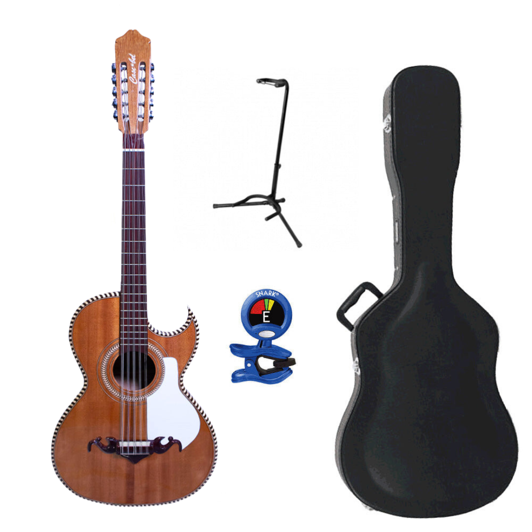 Cascabel Bajo Quinto Cedar Wood with White Mica with Case Bundle-bajo quinto-Cascabel- Hermes Music