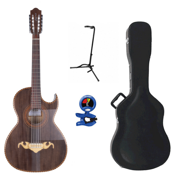 Cascabel Bajo Quinto Cedar, with Cord, and Chrome T Machine Bundle with Case and Accessories-Bajo Quinto-Cascabel- Hermes Music