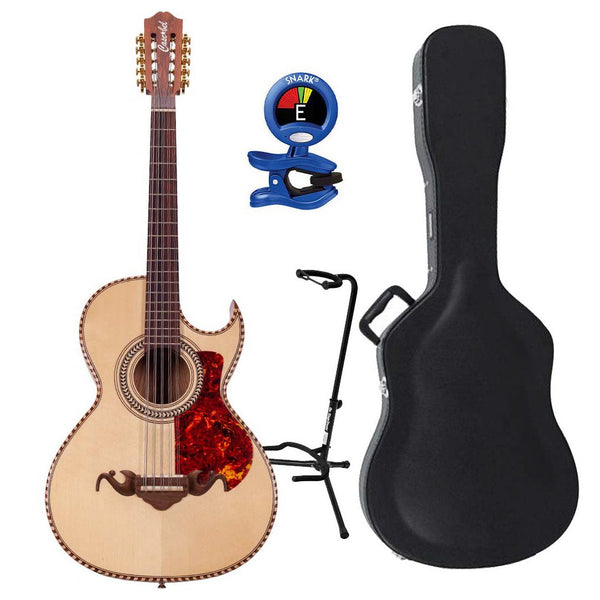 Cascabel Bajo Quinto Palo Escrito with Locked Machinery with Hard Case, Stand, and Tuner-bajo quinto-Cascabel- Hermes Music