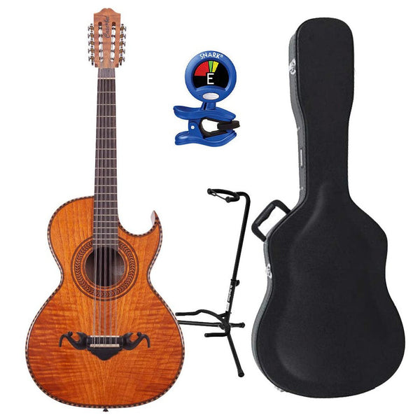 Cascabel Bajo Quinto Walnut and Rosewood with Tuner, Hard Case, and Accessories-bajo quinto-Cascabel- Hermes Music