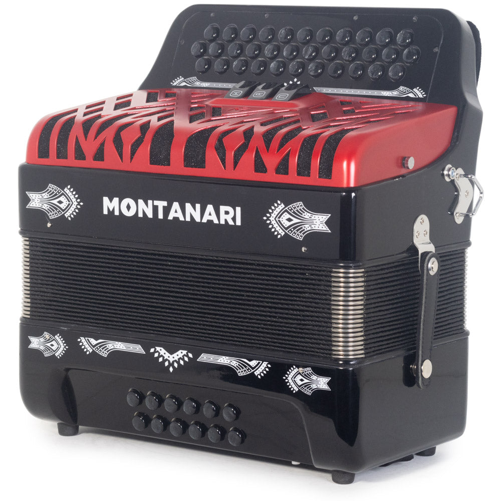 Combo Montanari CM II 3412 con Micrófono Harmonik Negro con Rojo-accordion-Hermes Music- Hermes Music