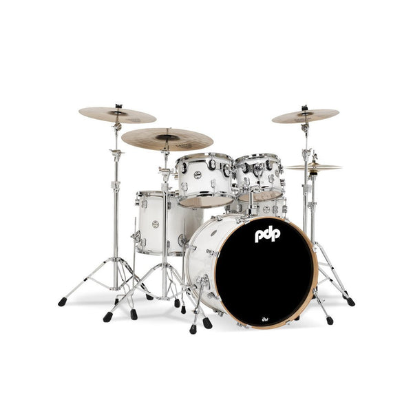 DW PDP 5-Piece Drumset in Pearl White-drumset-Drum Workshop- Hermes Music