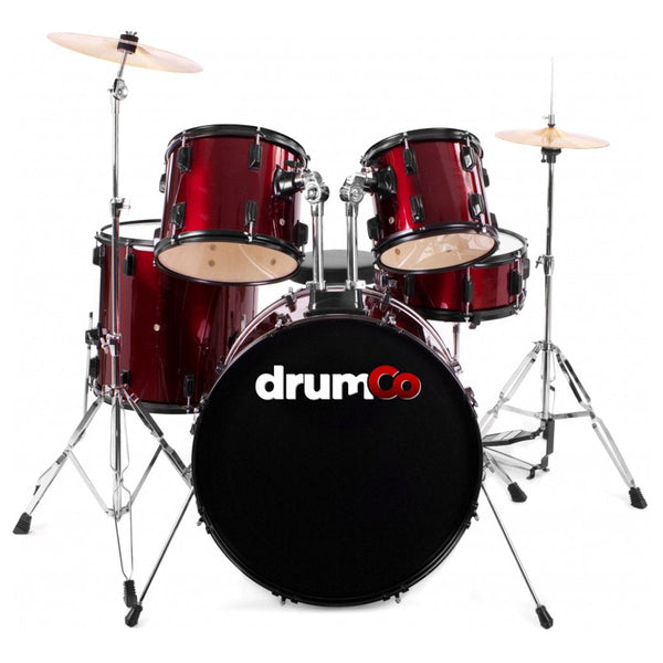 Drumco Obelix Drum Set Red with Black Hardware-Drum Kits-Drumco- Hermes Music