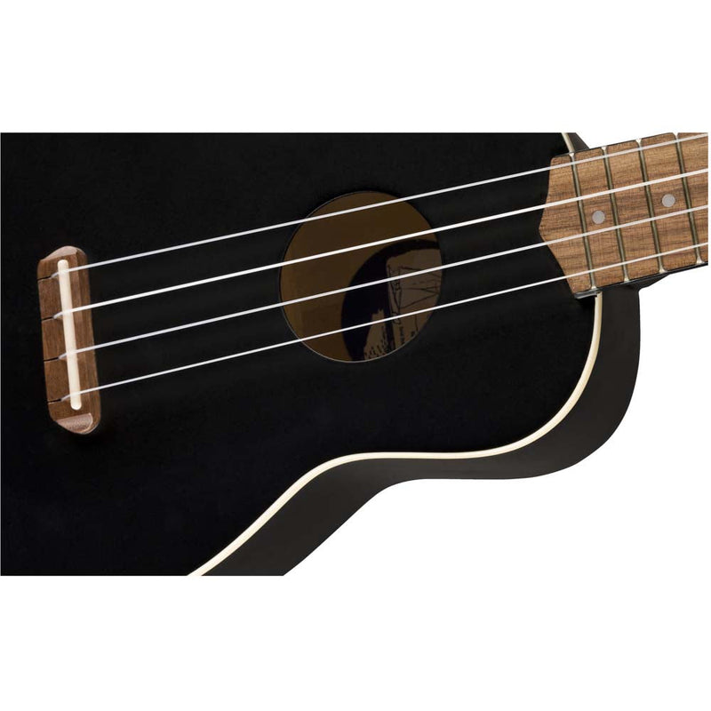 Fender Venice Soprano Black Ukulele-ukulele-Fender- Hermes Music