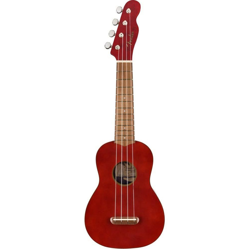 Fender® Venice Soprano Ukulele Cherry Red-ukulele-Fender- Hermes Music