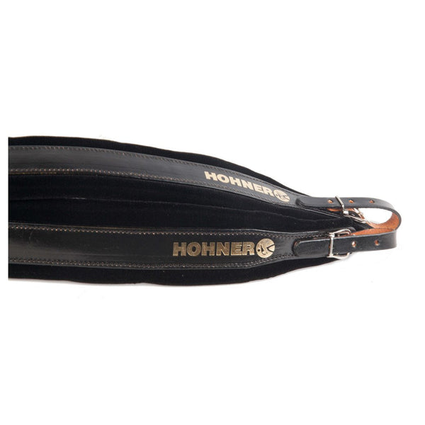 Hohner Accordion Straps Black Leather-accessories-Hohner- Hermes Music