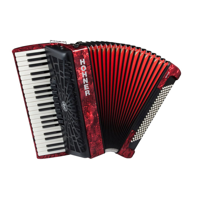 Hohner Bravo III Key Accordion with 120 Bass Buttons - Red-accordion-Hohner- Hermes Music