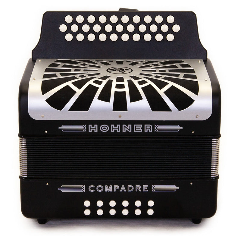 Hohner Compadre Accordion GCF Black with Matte Gray Grill-accordion-Hohner- Hermes Music