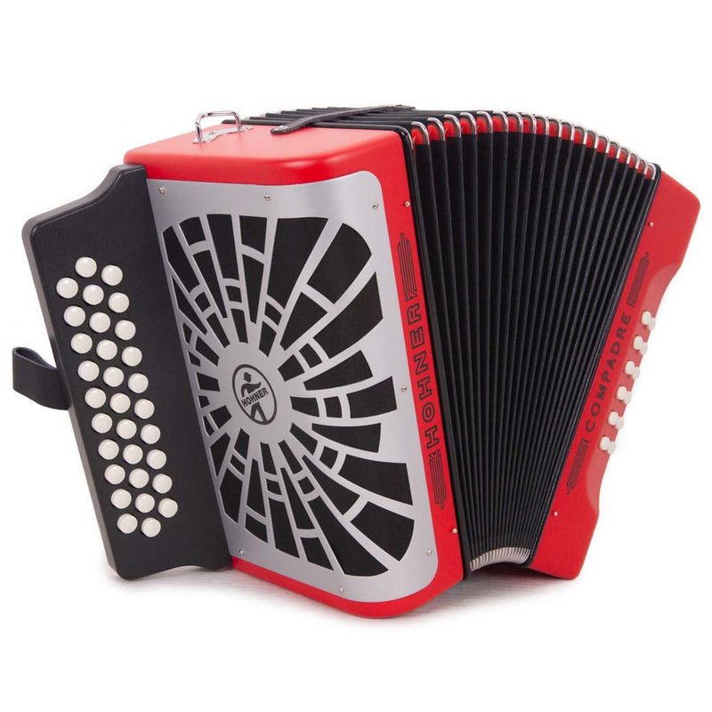 Hohner Compadre EAD Red with Matte Gray Grill-accordion-Hohner- Hermes Music