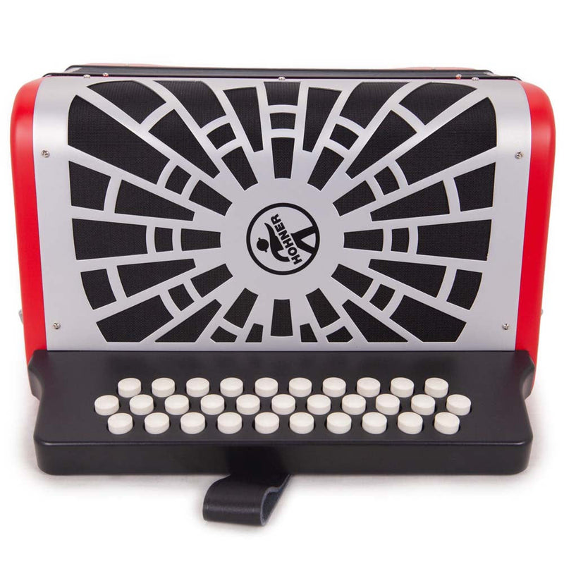 Hohner Compadre EAD Red with Matte Gray Grill-accordion-Hohner- Hermes Music