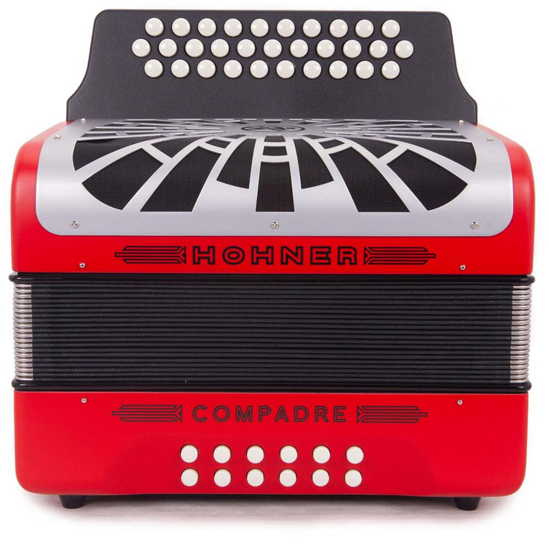 Hohner Compadre EAD Red with Matte Gray Grill-accordion-Hohner- Hermes Music