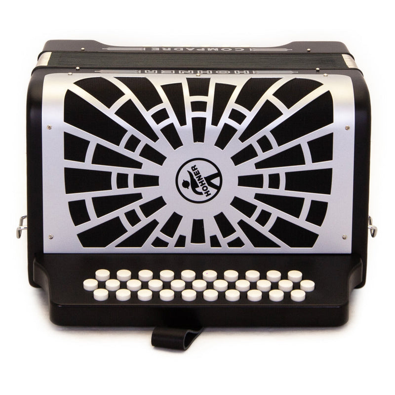Hohner Compadre FBE Black with Matte Gray Grill-accordion-Hohner- Hermes Music