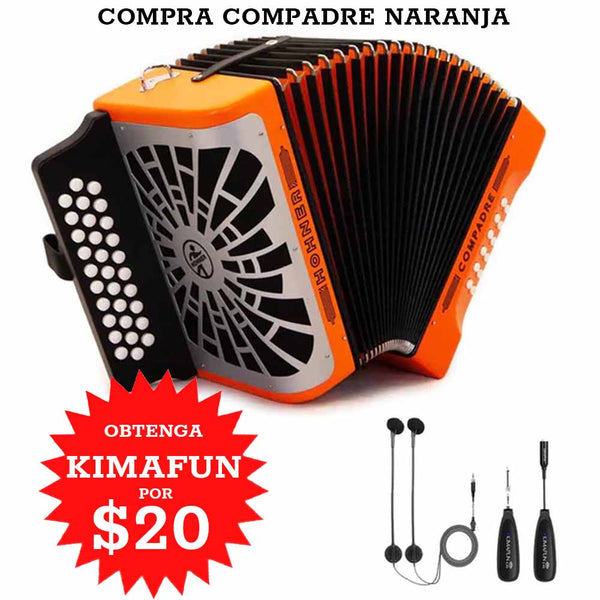 Hohner Compadre FBE Orange with Gray Grill with Kimafun-bundle-Hermes Music- Hermes Music