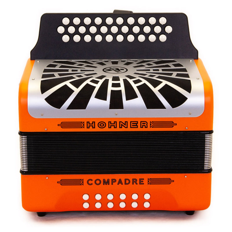 Hohner Compadre FBE Orange with Matte Gray Grill-accordion-Hohner- Hermes Music